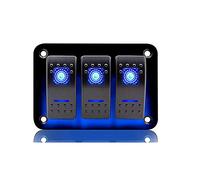 Panel de Interruptores Basculantes de 3 Pandillas Impermeable 5 Pin Panel de interruptor de palanca de LED con protección contra sobrecarga Universal para RV Car 12V / 24V
