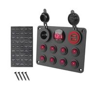 Panel de interruptores basculantes de 5 y 8 botones con control USB for coche, camión, barco, caravana, ATV, UTV, caravana, disyuntor(8 Gang Red)