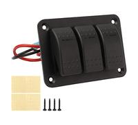 Panel de interruptores de 3 gang con palanca, interruptor de palanca de luz azul IP65 a prueba de agua de 12-24 V para barcos, camiones y vehículos marinos con protección contra