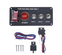 Panel de interruptores de encendido LED para coche, 2/4 palancas, apto para motor de coche de carreras, botón pulsador de arranque de 12 V. Interruptor Basculante Botonera Elevalunas(5 Toggle Switch)