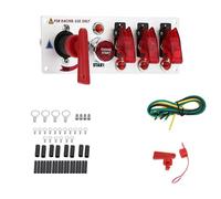 Panel de interruptores de encendido LED para coche, 2/4 palancas, apto para motor de coche de carreras, botón pulsador de arranque de 12 V. Interruptor Basculante Botonera Elevalunas(4 Toggle Switch)