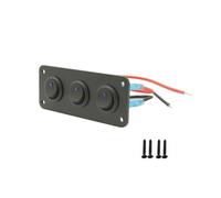 Panel de interruptores de palanca universal de 12 V, 1 a 4 entradas, USB, for coche, barco, caravana, camión, LED azul, accesorios de estilo, interruptor basculante marino(Blue)