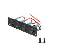 Panel de interruptores de palanca universal de 12 V, 1 a 4 entradas, USB, for coche, barco, caravana, camión, LED azul, accesorios de estilo, interruptor basculante marino(Green)