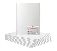 Panel de lienzo A4 estirado en blanco, 100% algodón, para pintura al óleo, pintura acrílica, medios mixtos, sin ácidos, lienzos blancos, panel de pintura artística (tamaño A4, 210 x 297 mm, 10