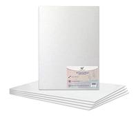 Panel de lienzo A4 estirado en blanco, 100% algodón, para pintura al óleo, pintura acrílica, medios mixtos, sin ácidos, lienzos blancos, panel de pintura artística (tamaño A4, 210 x 297 mm, 5 tablas)