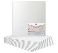 Panel de lienzo estirado en blanco de 15 x 15 cm, 100% algodón, para pintura al óleo, pintura acrílica, medios mixtos, lienzos blancos (6 x 6 pulgadas, 10 tableros)