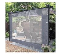 Panel de lona transparente impermeable para uso en exteriores, cubierta de lluvia de plástico con ojales inoxidables y hoo para patio, porche, cenador, cabaña, lados resistentes a la intemperie