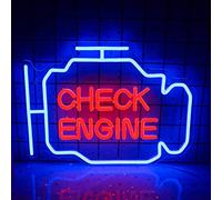 Panel de luz de neón Check Engine para pared, decoración de pared, fuente de alimentación USB, para pub, dormitorio adolescente, taller de reparación, club, tienda de bodega