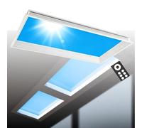 Panel de luz LED azul con control remoto, tragaluz artificial para habitaciones sin ventanas, luminaria decorativa de techo regulable, panel que simula la luz del sol para oficina Embedded-62*62cm