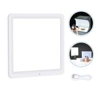 Panel de luz LED sin sombras de 20 cm para estudio fotográfico, iluminación brillante y uniforme para fotografía de productos.