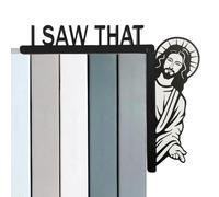 Panel de marco de puerta "He visto que Jesús" - Colgador de pared de madera | Panel decorativo de protección del hogar, 20.5x17.5x0.5cm, para puertas, ventanas, espejos y armarios, regalo cristiano pa