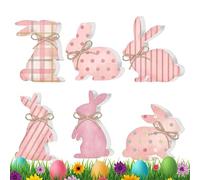 Panel De Mesa En Forma De Conejo De Madera, 6 Piezas Adornos Lindo En Forma De Conejo | Decoración De Animalidades De Cocina De Granja | Varias Formas Que Sirven Como Conjunto De Tamaños