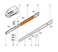 Panel de moldura central largo lado derecho derecho compatible para Trafic II, Vivaro A, Primastar 2001-2013 OE: 8200036075, 91165343