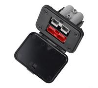 Panel de montaje empotrado dual 50A 600V para conector resistente 12-6 AWG - Puerto de carga de EV de caja de PC ignífugo (1PCS)
