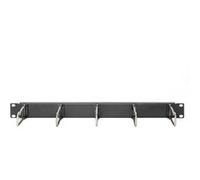 Panel de organización de cables con estribos de acero para armarios de 482,6 mm (19"), 1UA, Guía para cable negro, 6 mm (19"), 1UA, Panel de gestión de cables, Negro, Acero, 1U, Ovalado, China