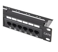 Panel De Parcheo Cat6 24 Puertos RJ45 Gigabit 1U 19" Rack