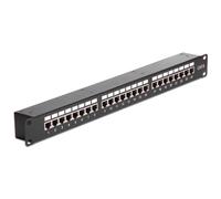 Panel de parcheo DeLOCK 43295 24 puertos Cat6 1U Negro