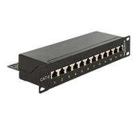 Panel de parcheo DeLock 43297 12 puertos RJ-45 Cat.6 1U negro