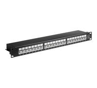 Panel de parcheo Genérica 90854 24 puertos Cat6a STP 1U negro rack