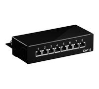 Panel de parcheo Goobay 96105 8 puertos Cat6 STP 1U montaje bastidor negro