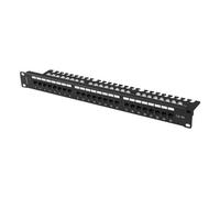 PATCH PANEL LANBERG 24 PUERTOS 1U 19" CAT.6A UTP CON ORGANIZADOR CABLES NEGRO