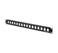Panel de parcheo modular Digitus 16 puertos montaje rack 1U negro