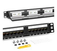 Panel de parches CAT5/5e 15μ Gold Plated Premium Series 1U 24-Port