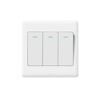 Panel de pared con interruptor de luz, 2 uds., encendido y apagado, 1 a 4 bandas, 1 vía, blanco, 86mm x 86mm(3-gang)