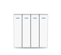 Panel de pared con interruptor de luz, 4 unidades, botón de encendido y apagado, paquete modular de 2, multicolor, 52x52mm(White)