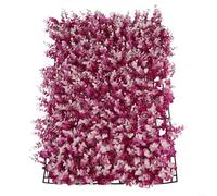 Panel de pared de follaje simulado para boda, hogar, ventana, cobertizo, césped, césped, vegetación, decoración interior y exterior (morado claro)