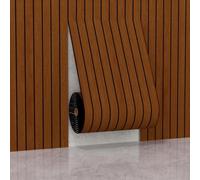Panel de pared de listones para despegar y pegar, de PVC, autoadhesivo, grueso, mediano, grano de madera de nogal, paneles de pared 3D insonorizados para paredes