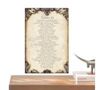 Panel de pared de Salmo español,Salmo religioso decorativo de metal motivador | Decoración casera estilo español,Para casa, dormitorio, jardín, vacaciones, restaurante, hotel, de vacaciones