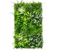 Panel de pared de vegetación artificial de 50 cm x 100 cm para uso en interiores y exteriores, azulejos de follaje resistentes a los rayos UV, telón de fondo de pared de césped sintético para valla de