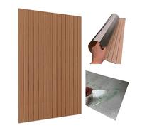 Panel de pared laminado 100x60 cm autoadhesivo - PVC + espuma de PE 2,8 mm - aspecto de madera beige/marrón - panel decorativo de revestimiento de pared 3D para sala de estar, dormitorio, cocina, baño