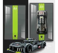 Panel de pared para Lego 42156 Technic Peugeot 9x8 24H, paneles decorativos para coche Lego, ideas de regalo para los amantes del montaje en pared de coche Lego, (sin modelo) 50x80cm