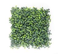 Panel de pared verde artificial, paquete de 5 plantas de simulación de 25 x 25 cm, fondo de follaje de plástico para decoración de interiores (A)