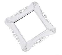 Panel de placa de dedo envolvente para interruptor de luz de resina, plateado con borde blanco, marco decorativo tipo 86 de doble interruptor para decoración de pared del hogar (B)