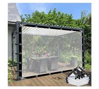 Panel de plástico transparente de polietileno para exteriores con ojales, resistente a la intemperie, para porche y cenadores, tamaño personalizable (2,5 x 4,5 m)