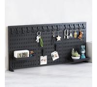 Panel de privacidad para escritorio con abrazadera - Estante de tablero de clavijas sin taladrar para oficina, juegos, hogar, color negro (90 x 40 cm) - Mejora el espacio de trabajo y reduce las