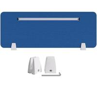 Panel de privacidad vertical con ranura para tarjetas para reducción de ruido de mesa y escudo de interferencias visuales (azul - 30 x 100 cm) - Ideal para espacios de trabajo y áreas de estudio.