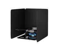 Panel De Protección Pared Y Encimera, Protector Salpicaduras Cocina, 3 Lados Protector Contra Salpicaduras, Aceite Antiadherente, para Placas De Cocción, Placas De Gas, Sartenes ( Color : Black , Size