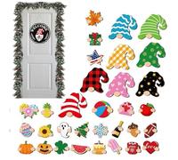 Panel de Puerta Estacional | Decoración De Corona De Madera Intercambiable,Decoraciones De Navidad Con Gnomos Para El Hogar - Para El Hogar La Cocina La Pared El Invierno Otoño Navidad Y Hallo