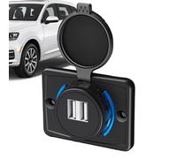 Panel de Puerto de Carga USB: Salida de alimentación montada en la Pared, compacta 3.1 A Muelle de Suministros | Contador Impermeable con indicador LED para RV, automóvil, camión, vehículo Marino,