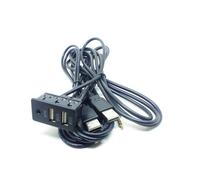 Panel de Puerto USB de Montaje Empotrado en el Salpicadero del Coche, Adaptador de Cable de 150 cm, 3 Puertos, Universal para , para ,