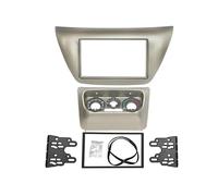 Panel De Radio Doble DIN para Mitsubishi para Lancer IX Kit Estéreo Salpicadero Marco DVD Y Panel Control Aire Acondicionado Central(Plata)