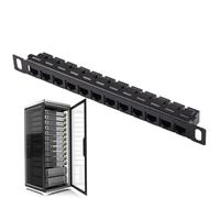 Panel de red de 12 puertos, panel de puesta a 12 puertos | Portarcables del gestor de cables, rack de cableado CAT5E / CAT6 no blindado para la escuela, organizador