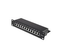 Panel de Red metálico blindado CAT6a de 8 Puertos y 10 Gbps, for Montaje en Pared o Rack 1U, Compatible con Cables CAT5e/6/6a/7(Wall Mounted 12Port)