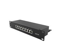 Panel de Red metálico blindado CAT6a de 8 Puertos y 10 Gbps, for Montaje en Pared o Rack 1U, Compatible con Cables CAT5e/6/6a/7(Wall Mounted 8Port)