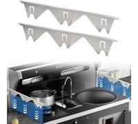 Panel de relleno de acero inoxidable para huecos alrededor de estufas para crear un aspecto unificado entre el aparato de cocina y la encimera (negro (negro (redondo) 1)