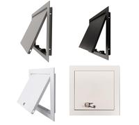 Panel de reparación, panel de acceso de inspección blanco, puerta de mantenimiento de metal con llave, diseño de bloqueo seguro, cubre aberturas eléctricas/de fontanería en edificios (gris, 35 x 55 cm